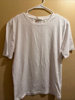 Zara White Short-Sleeve Crew Neck Tee